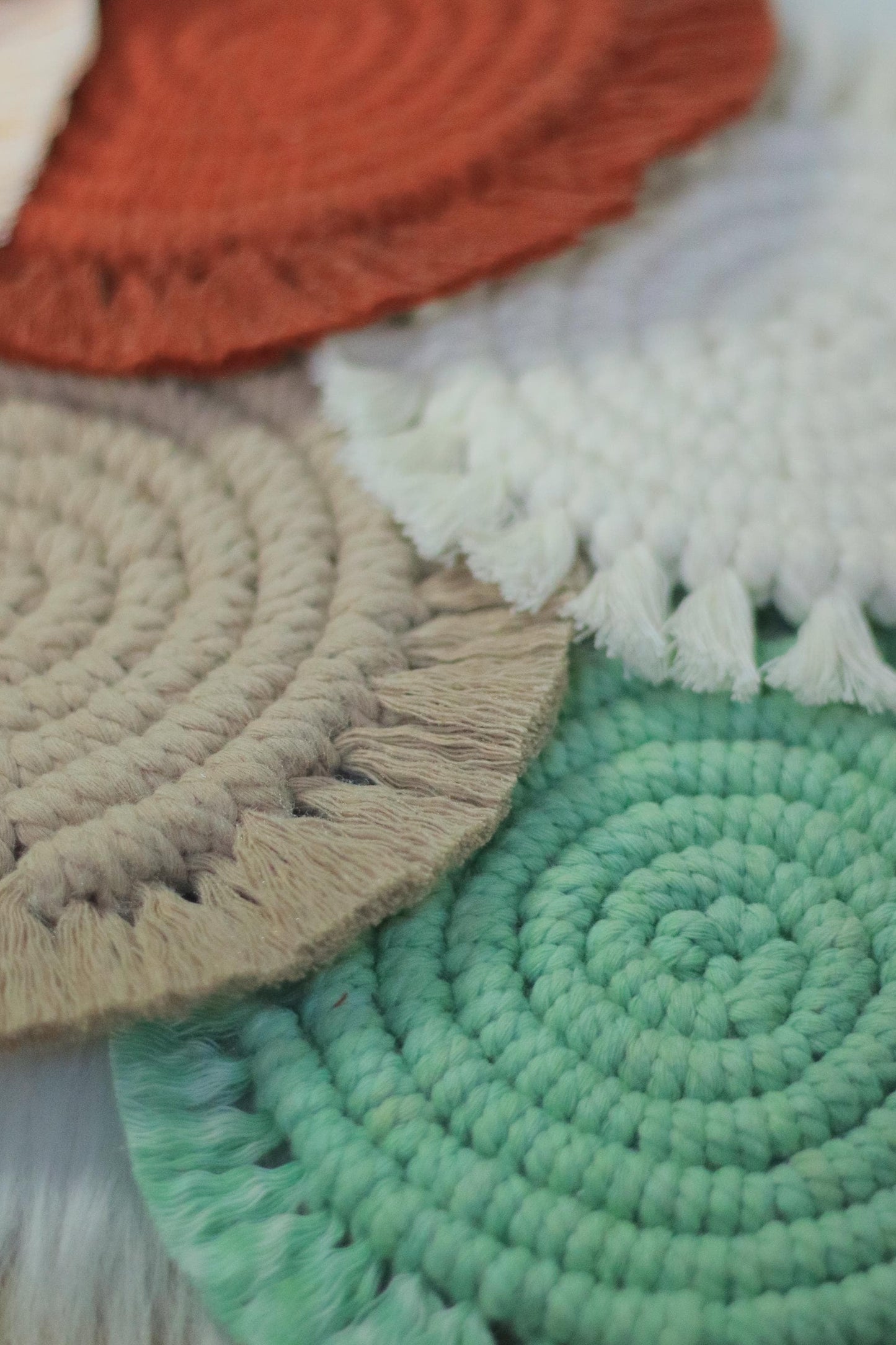 SORA Macrame Coaster with Fringe