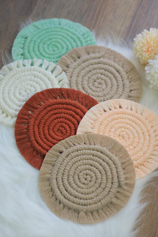 SORA Macrame Coaster with Fringe