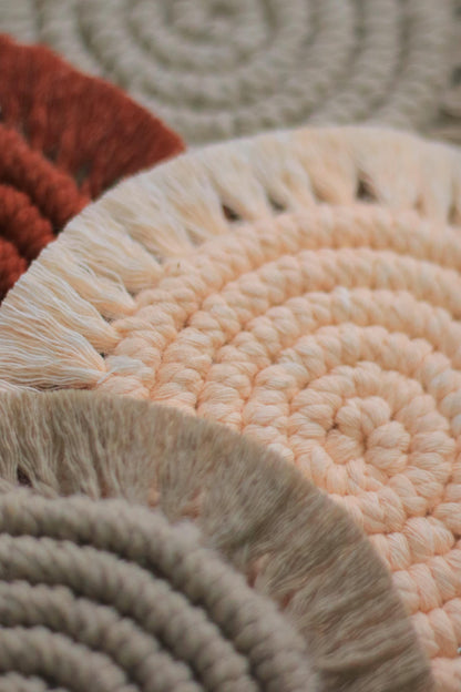 SORA Macrame Coaster with Fringe