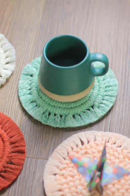 SORA Macrame Coaster with Fringe